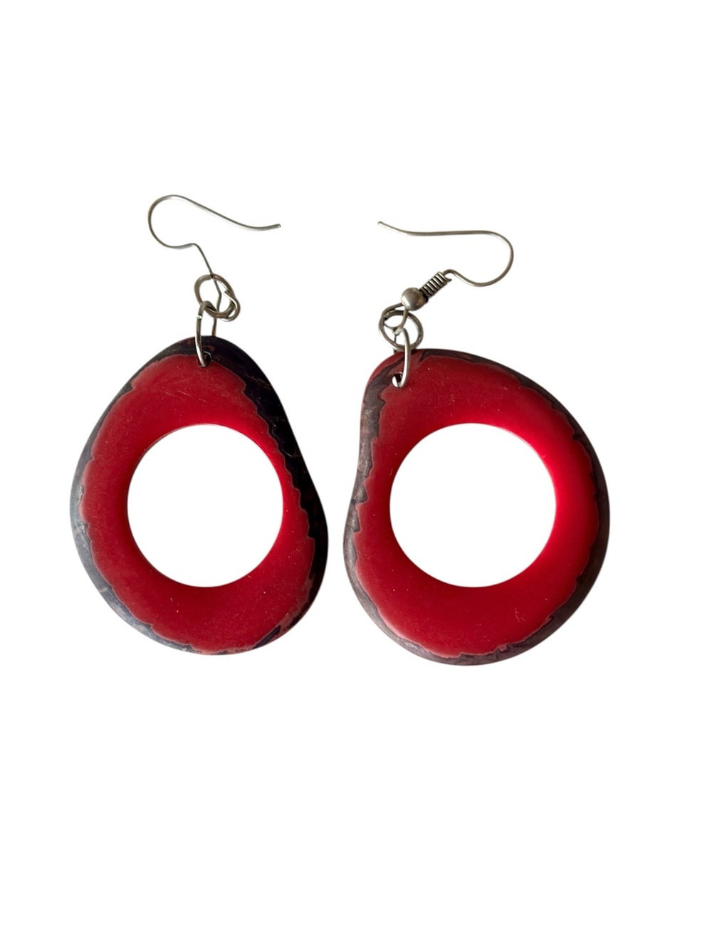 Tagus Nut Dangle Earrings Handmade in South America from Organic Ivory